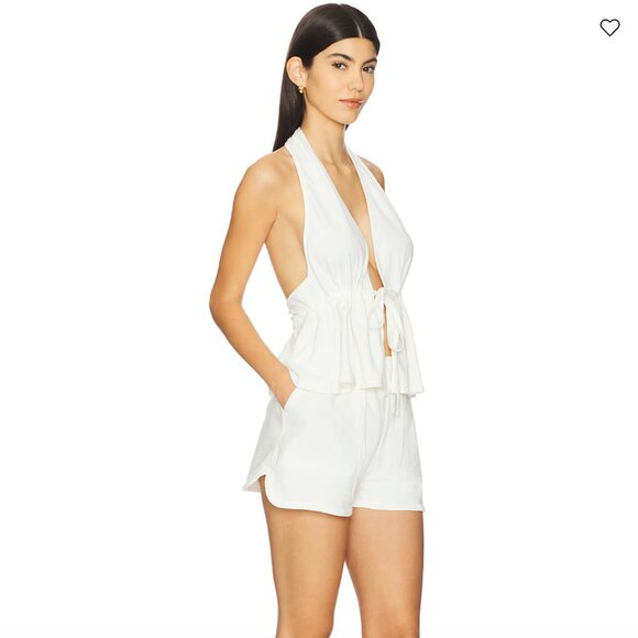 NEW Free People x REVOLVE Allegra SET In Ivory White Tank Shorts Small S - Picture 2 of 3